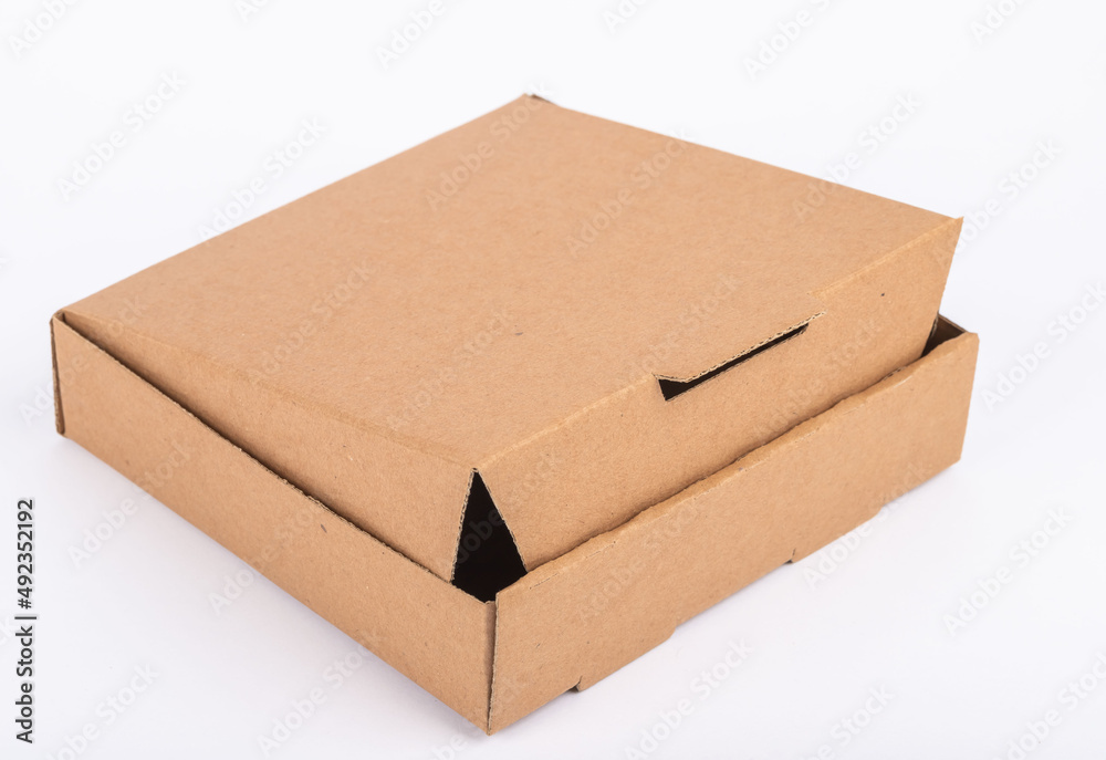 pizza box standing on a white background pizza box standing on a white background