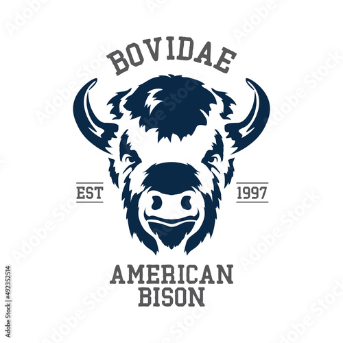 American bison vector illustration, perfect for wild life club logo anad tshirt design