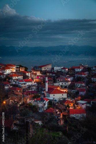 sunset over the city