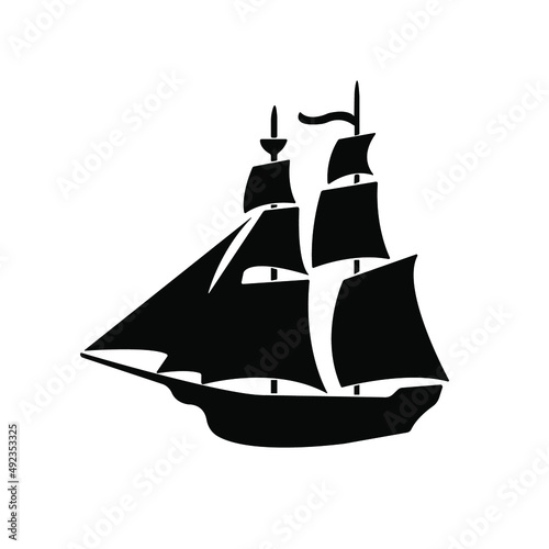 Ship isolated on white background