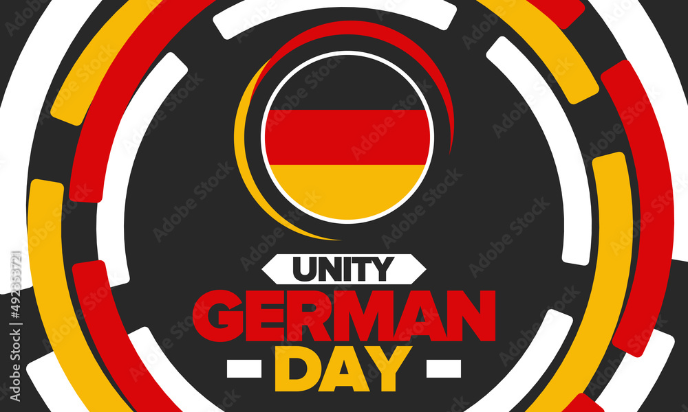 German Unity Day. Happy national holiday of unity, freedom and