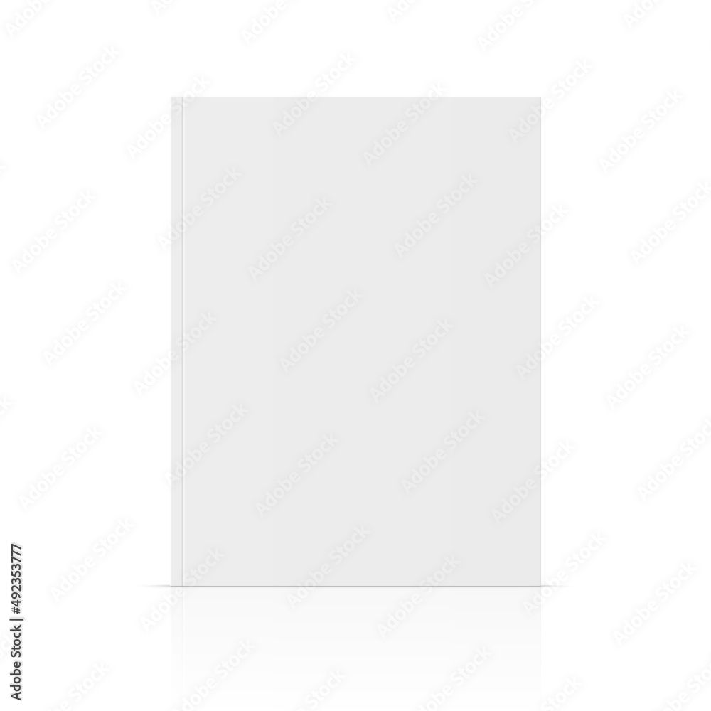 Vector realistic standing 3d magazine mockup with white blank cover isolated. Vector realistic standing 3d magazine mockup with white blank cover isolated.