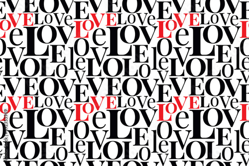 seamless pattern with love lettering. vector illustration