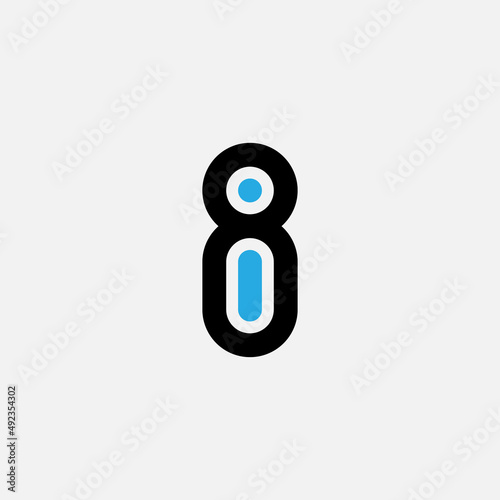 8I or I8 - logotype. Vector Design element or icon. Letter I and number eight - logo. photo