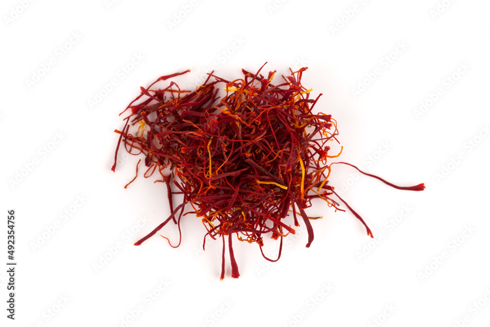 Naklejka premium Dried saffron spice isolated