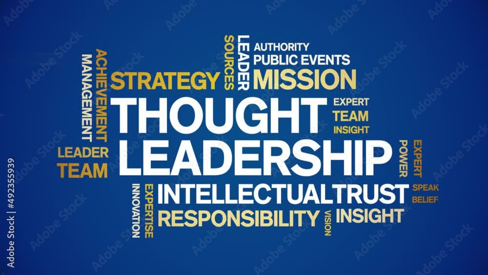 Thought Leadership animated tag word cloud;text design animation kinetic typography seamless loop.