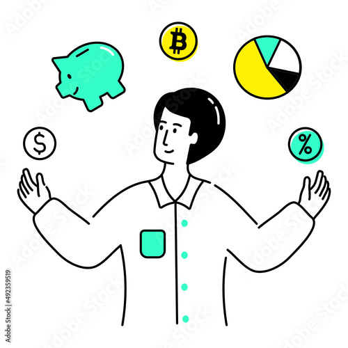 man is juggling financial processes