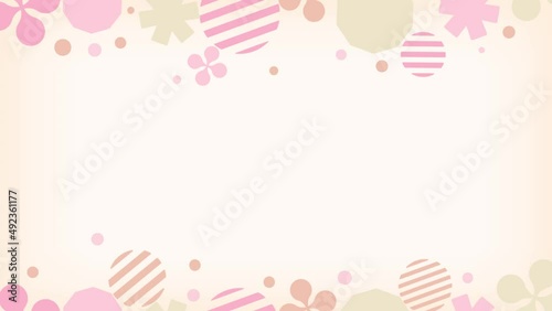 抽象模様のフレーム(ピンク&ベージュ) 9秒ループ