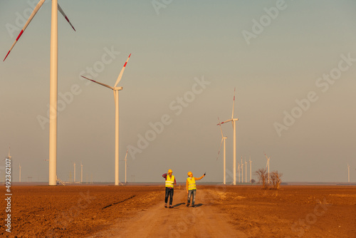 Male engineers of wind turbine