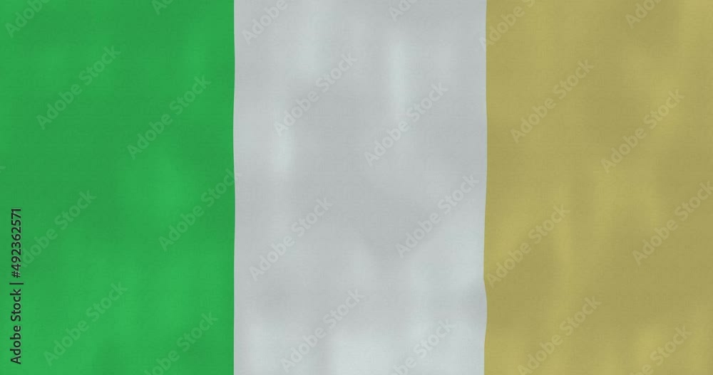 Ireland flag waving in the wind, glitched with highly detailed fabric texture. Hacking, technology. 4k, Animated Realistic. Ireland flag waving in the wind, glitched with highly detailed fabric texture. Hacking, technology. 4k, Animated Realistic.