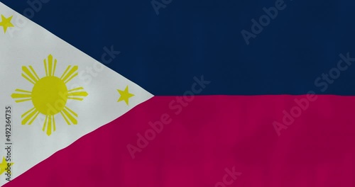 philippines flag waving in the wind, detailed fabric texture, 4k, Animated Realistic.