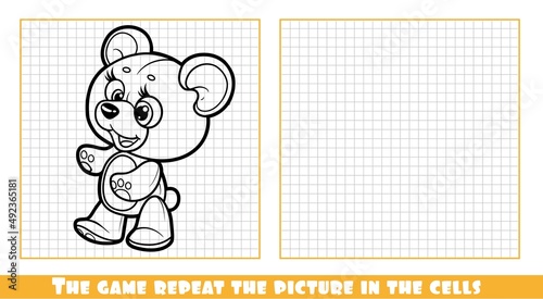Cute cartoon Teddy Bear toy the game repeat the picture in the cells