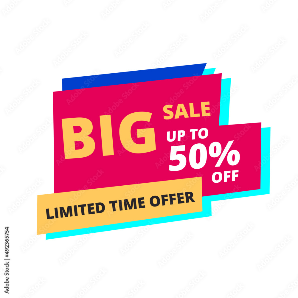 big sale up to 50% off red flat label big sale up to 50% off red flat label
