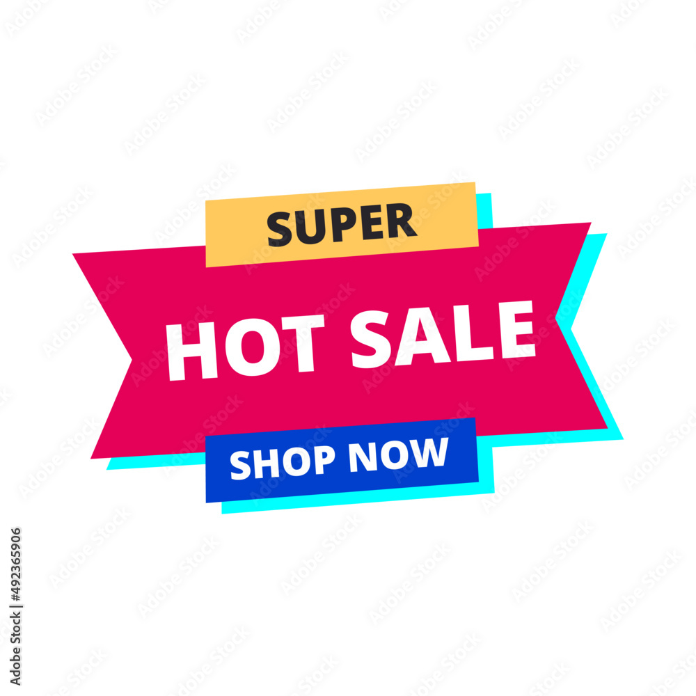super hot sale shop now red flat label super hot sale shop now red flat label