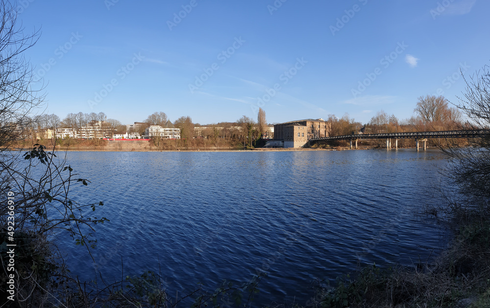 Mülheim an der Ruhr - Blick auf das Wasserkraftwerk Kahlenberg