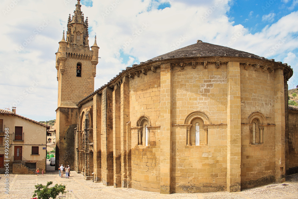 Romanesque Church of Santa Maria, in Uncastillo, Zaragoza, Aragon, Spain.