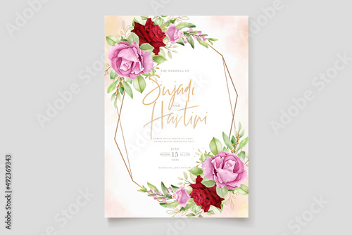 watercolor floral card with elegant flowers