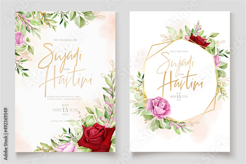 watercolor floral card with elegant flowers