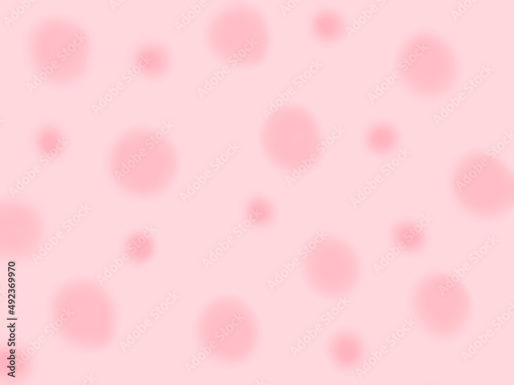 ピンク色の水玉模様の背景イラスト