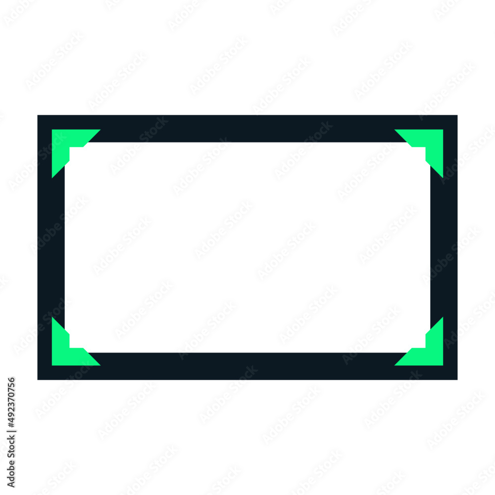 Rectangle border green black flat design Rectangle border green black flat design