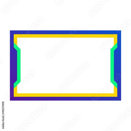 Rectangle border yellow green blue flat design