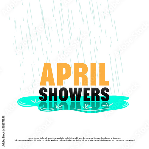 April showers bring May flowers design EPS 10 vector royalty free stock illustration
