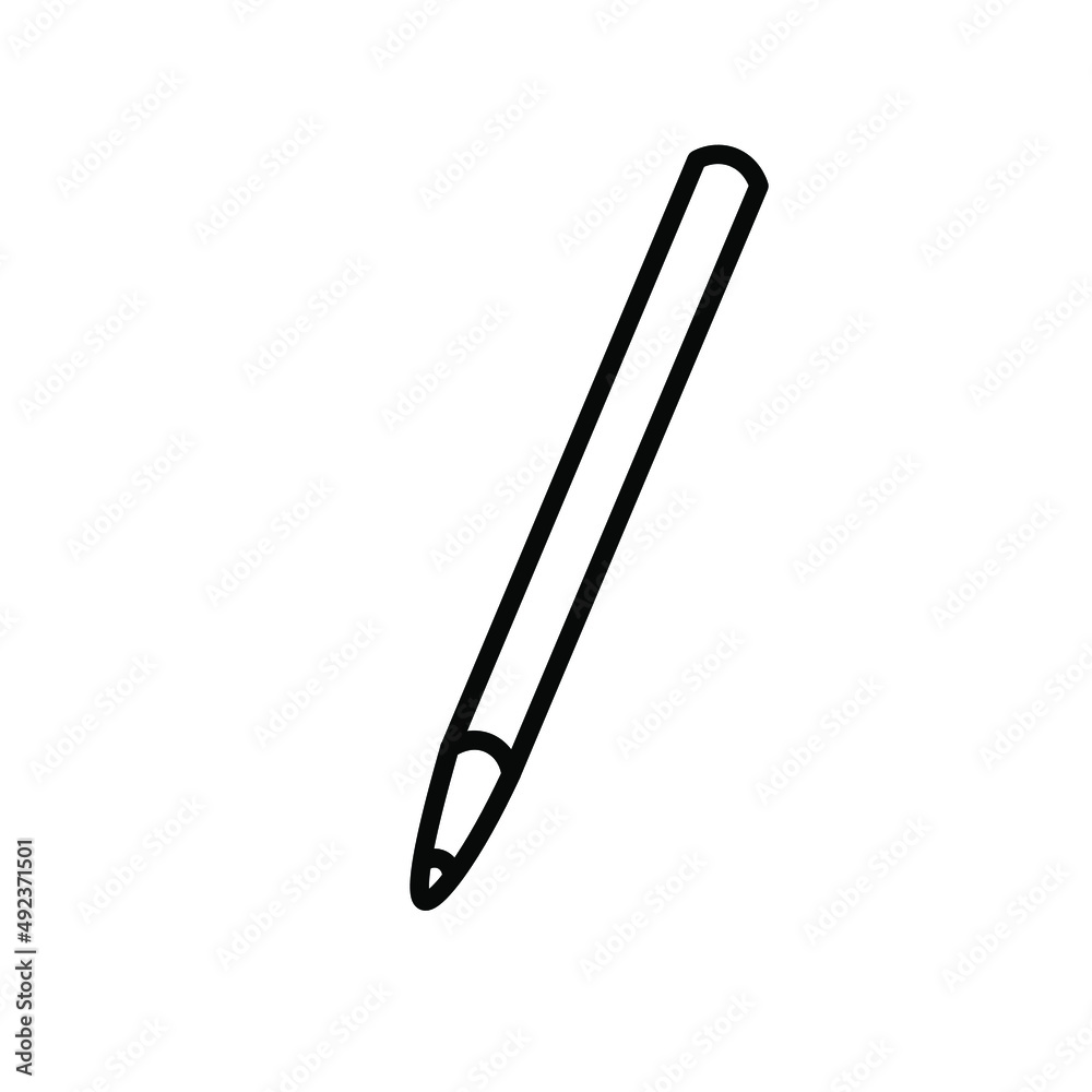 Obraz premium Pencil icon vector illustration Pencil icon vector template school supplies icon Outline isolated vector image on white background.