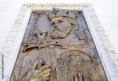 Bronze memorial plaque to the Holy Equal-to-the-Apostles Prince Volodymyr photo