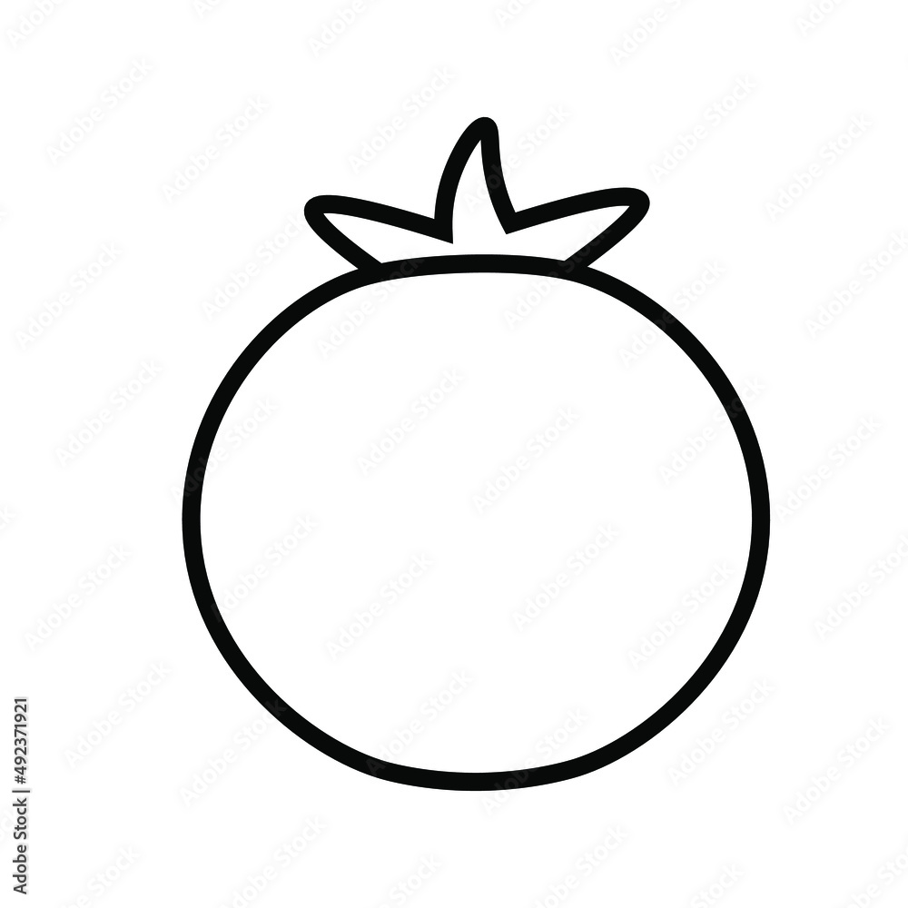 Tomato icon Tomato logo Vector art Minimalist logo design vegetable icon flat vector illustration Outline isolated image on white background