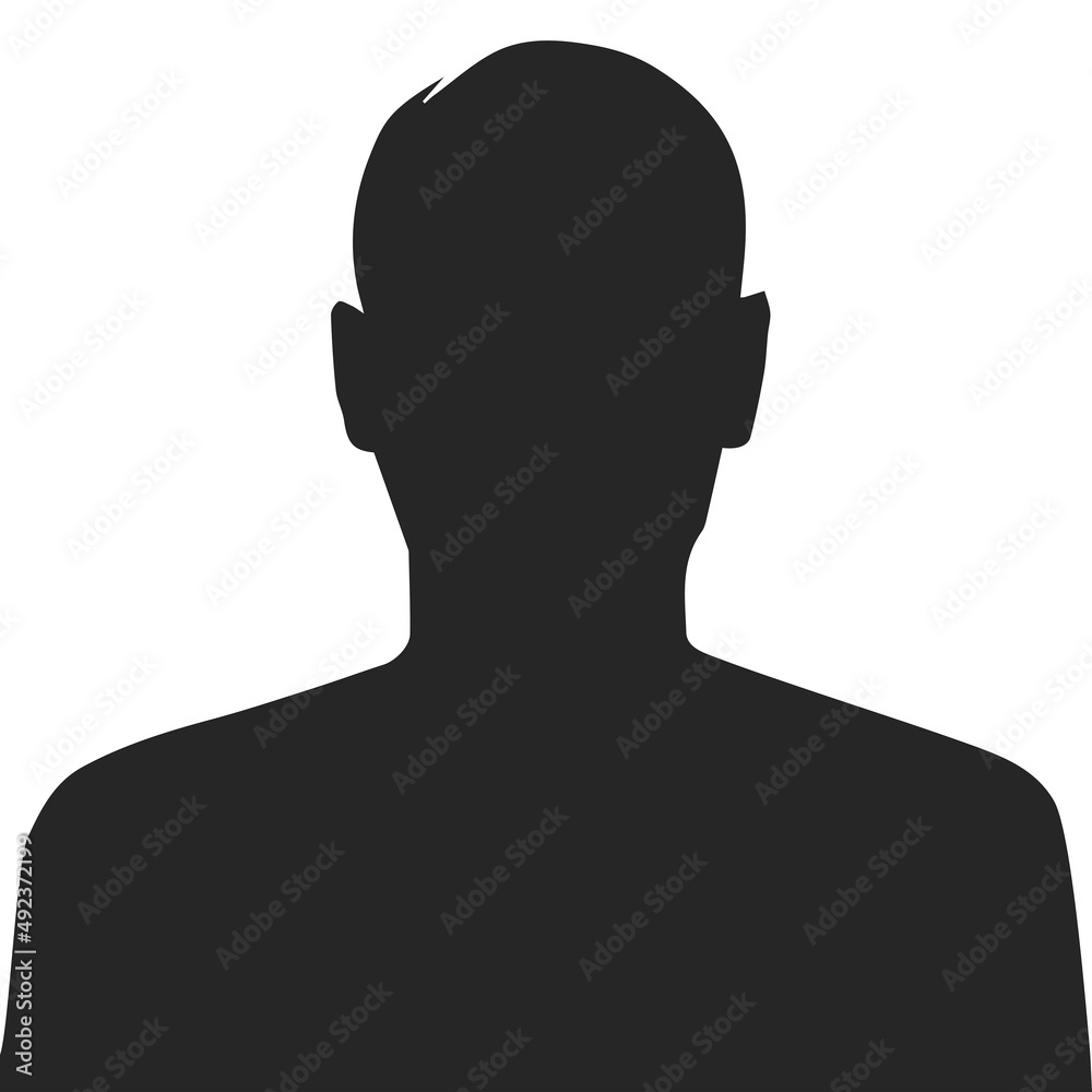 Human silhouette. Black male human silhouette on white background Human silhouette. Black male human silhouette on white background