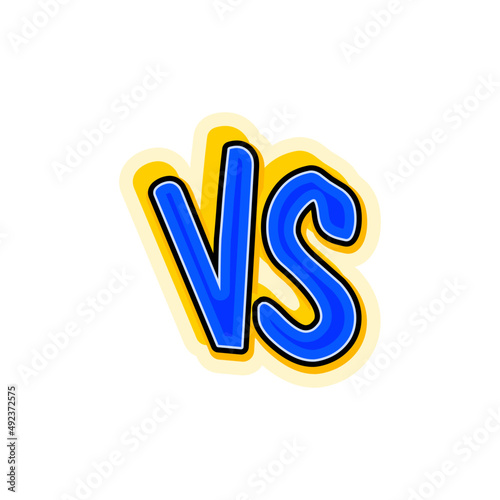 versus battle blue yellow flat design