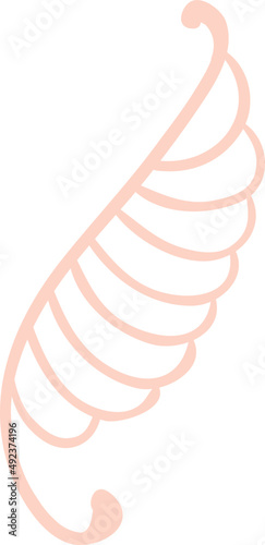 Decorative wing pink element for wedding design