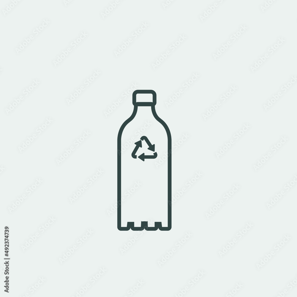 recycled bottle vector icon illustration sign recycled bottle vector icon illustration sign