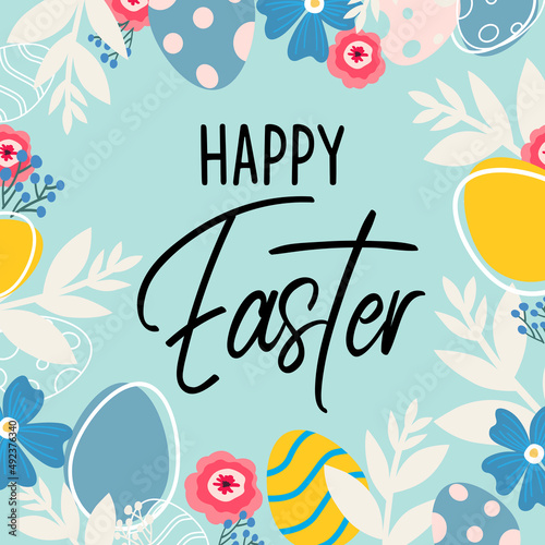 Happy Easter card. Vector art illustration.