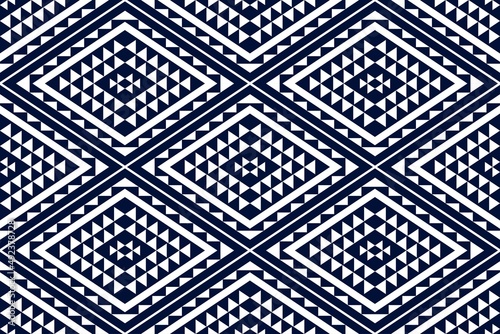 Geometric ethnic oriental seamless pattern traditional Design for background,carpet,wallpaper.clothing,wrapping,Batik fabric,Vector illustration.embroidery style - Sadu, sadou, sadow or sado