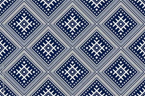 Geometric ethnic oriental seamless pattern traditional Design for background,carpet,wallpaper.clothing,wrapping,Batik fabric,Vector illustration.embroidery style - Sadu, sadou, sadow or sado