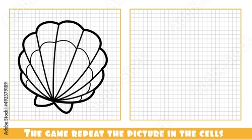 Scallop shell  the game repeat the picture in the cells