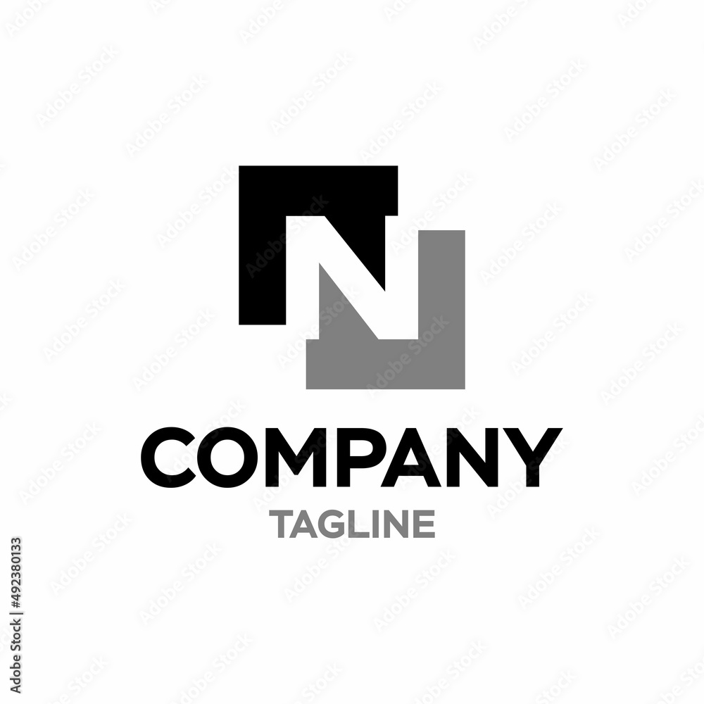 letter N monogram logo design vector