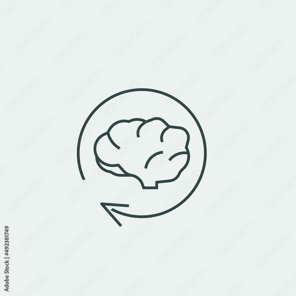 brain vector icon illustration sign 
