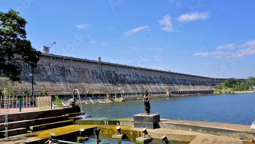 Beautiful landscape view of KRS Dam view from Brindavan Gardens. Perfect picnic spot or weekend gateway for people of Bangalore, Mysore
