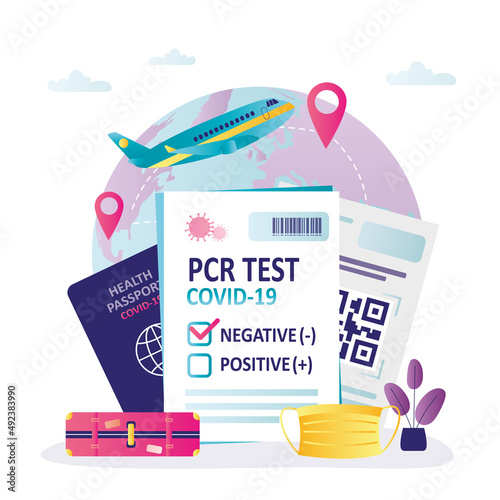 New travel norms during pandemic. Negative PCR test and health passport. Required documents for traveling during coronavirus epidemic