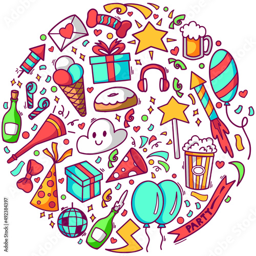 Party Day Element Doodle Pack