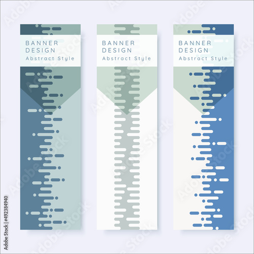 Vertical banner vector illustration of grey rounded lines