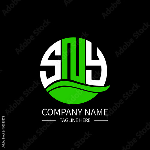 SNY logo monogram isolated on circle element design template, SNY letter logo design on black background. SNY creative initials letter logo concept.  SNY letter design.