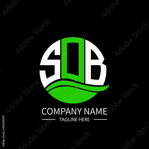 SOB logo monogram isolated on circle element design template, SOB letter logo design on black background. SOB creative initials letter logo concept.  SOB letter design.