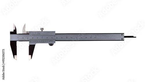 Analog calipers on a white background