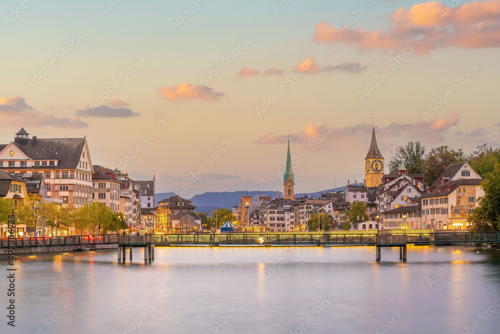 Zurich city downtown skyline cityscape of Switzerland