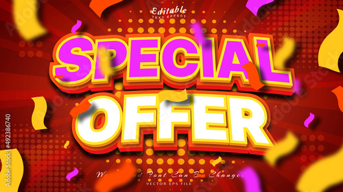 special offer editable text effect