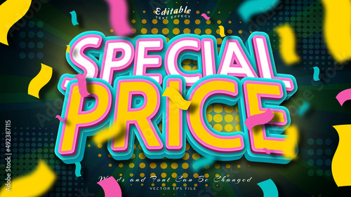 special PRICE editable text effect