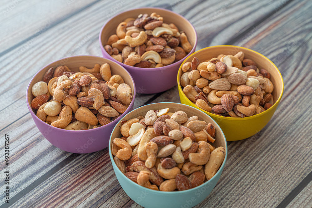 Bowl of assorted nuts ready to eat Bowl of assorted nuts ready to eat